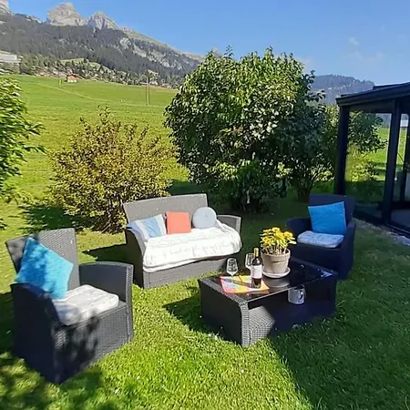 Studio Dans Un Chalet Avec Jardin Privatif Leysin Exterior foto